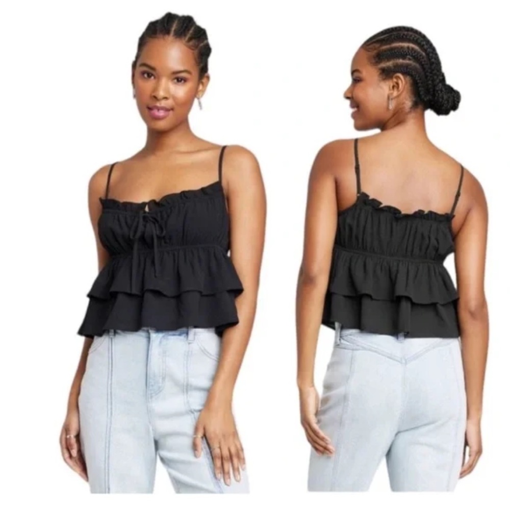 WILD FABLE RUFFLE CROP TANK TOP